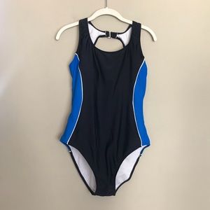 Catalina Black and Blue One Piece Swimsuit